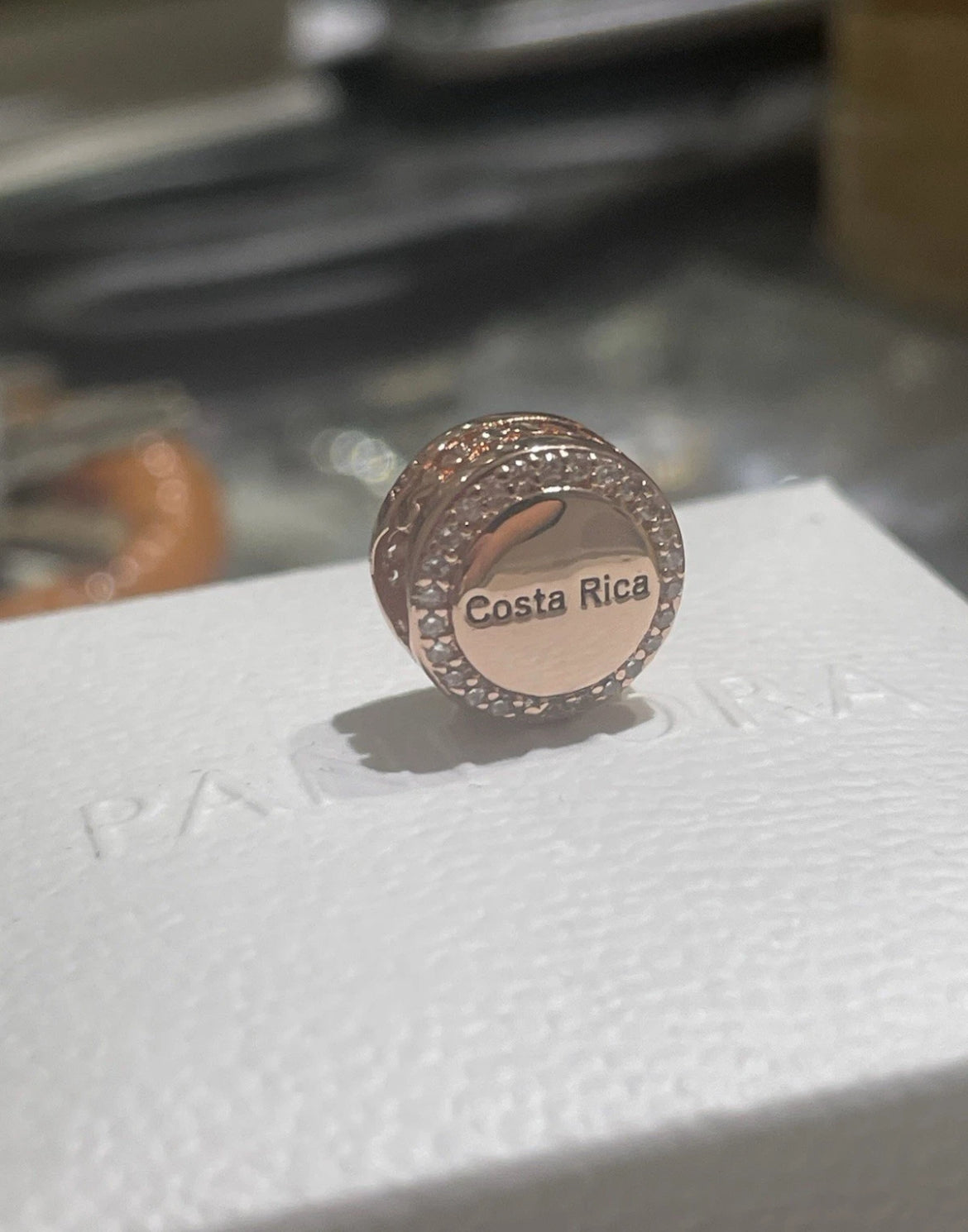 Pandora Costa Rica Country Flag Exclusive Rose Gold Travel Signet Charm