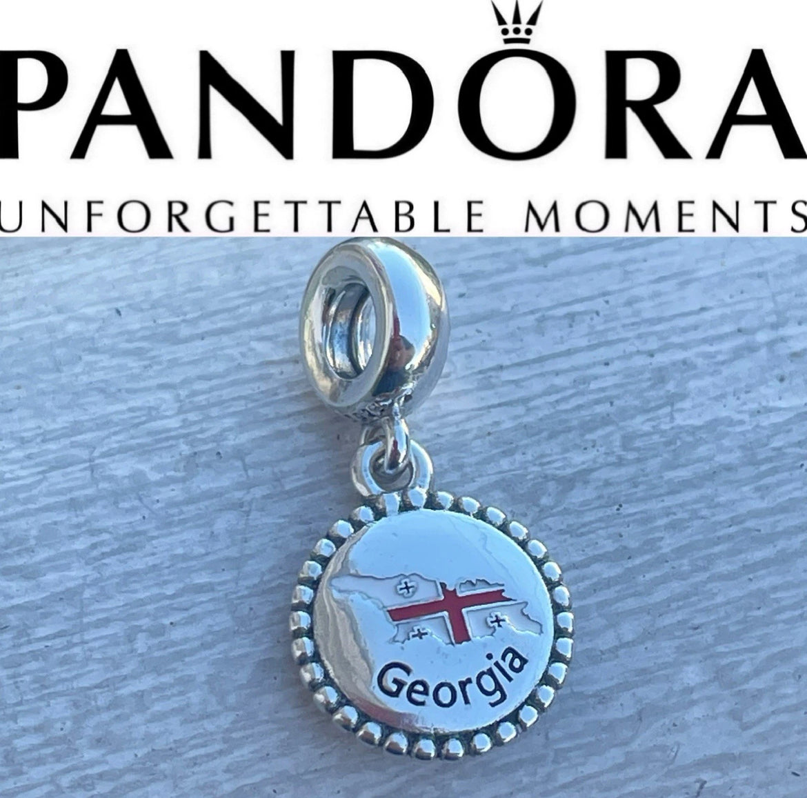 Pandora Country of Georgia Exclusive Destination Map Travel Dangle Charm