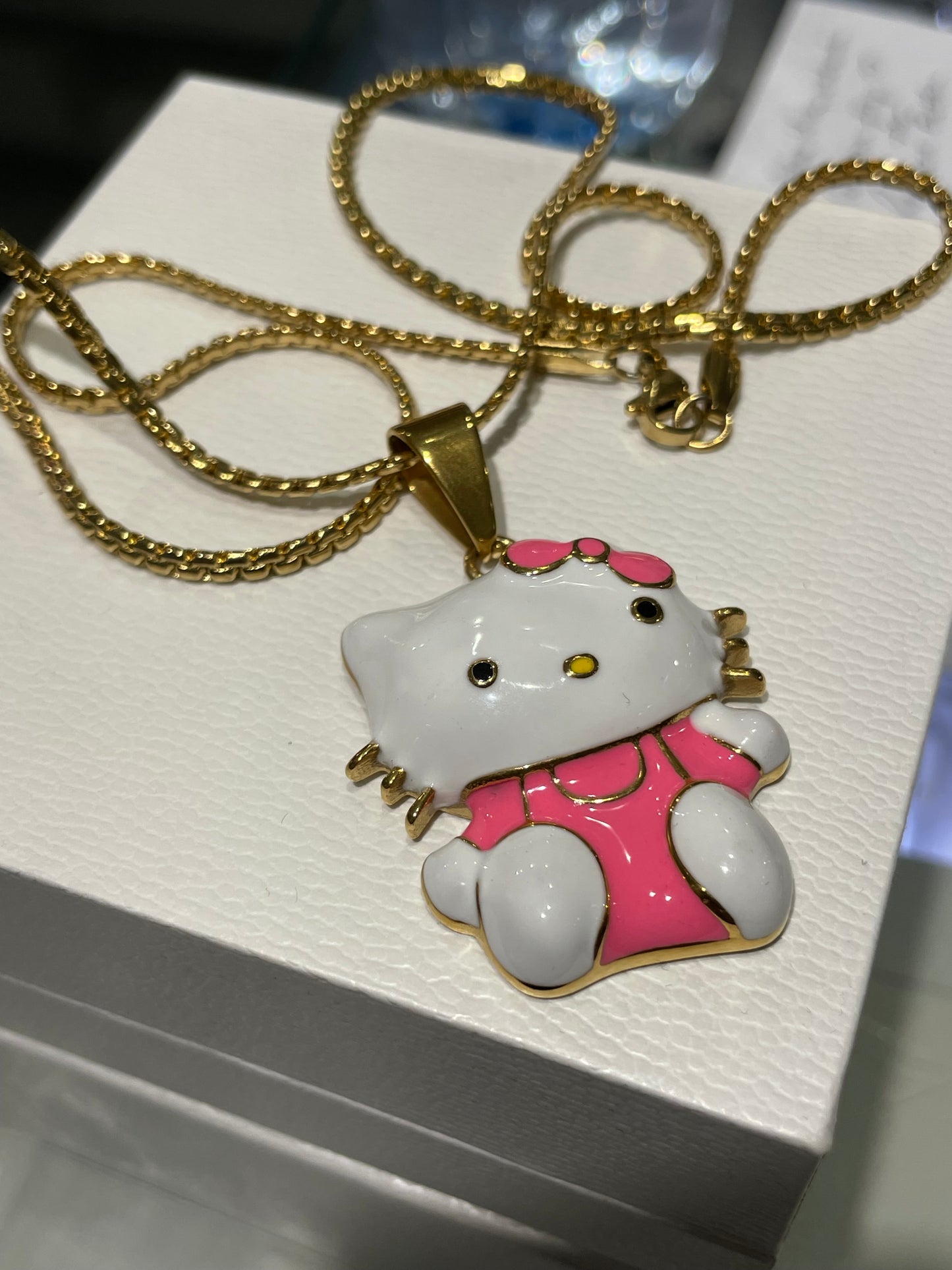 Stainless Steel Large Hello Kitty Necklace