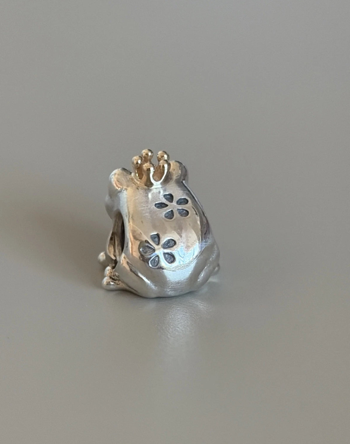 Retired Pandora Frog Prince Charm w/ 14k Gold Crown 791118