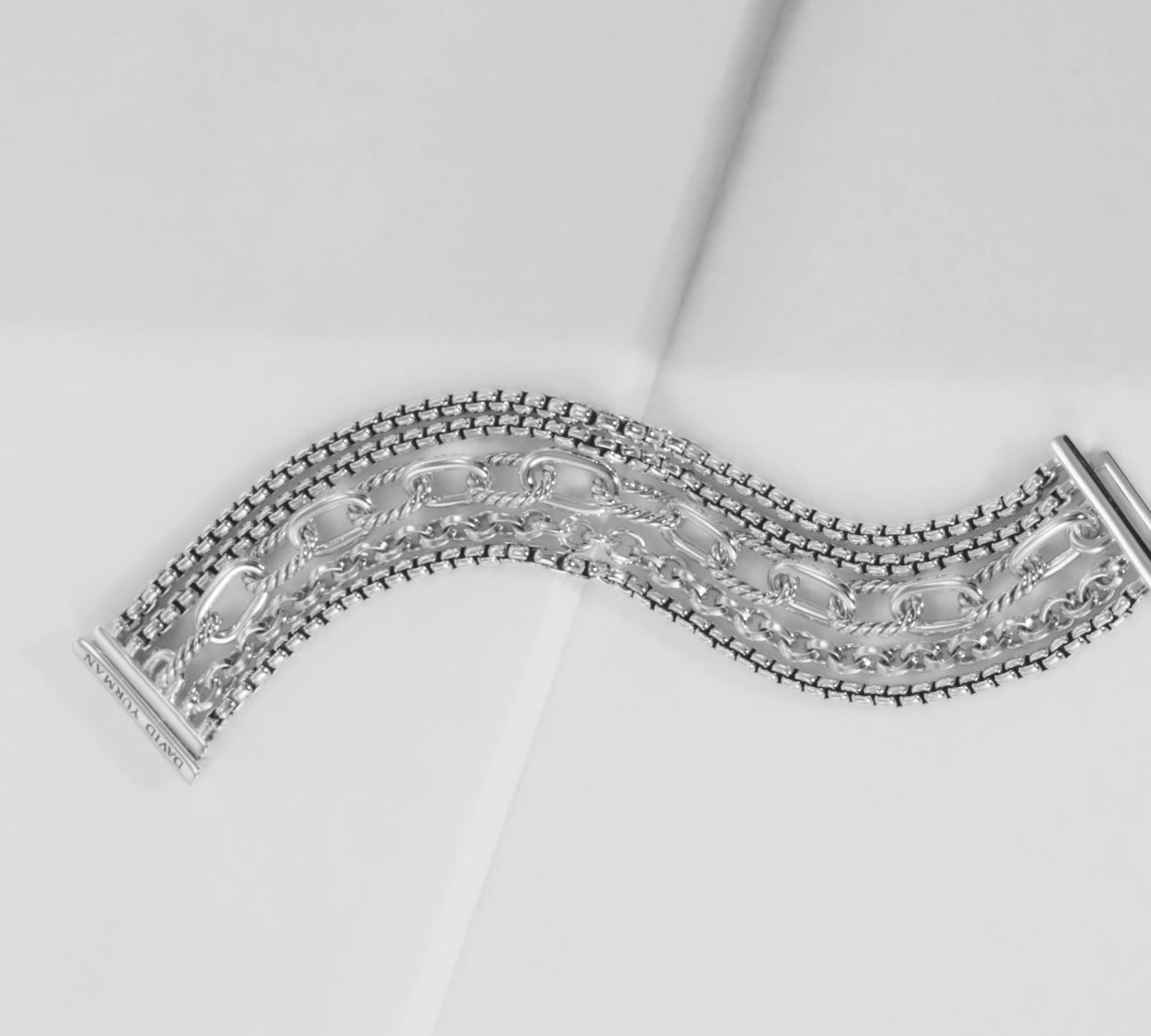 David Yurman Multi Row Chain Bracelet Size M (7.25”)