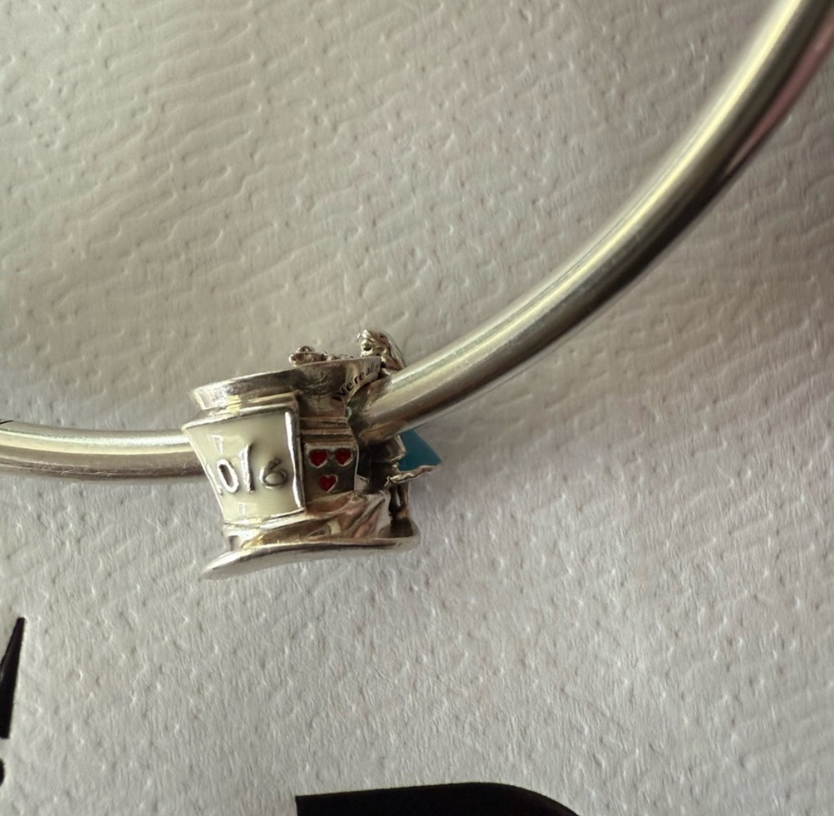 Retired Pandora x Disney Parks Exclusive Alice in Wonderland Mad Hatter Charm