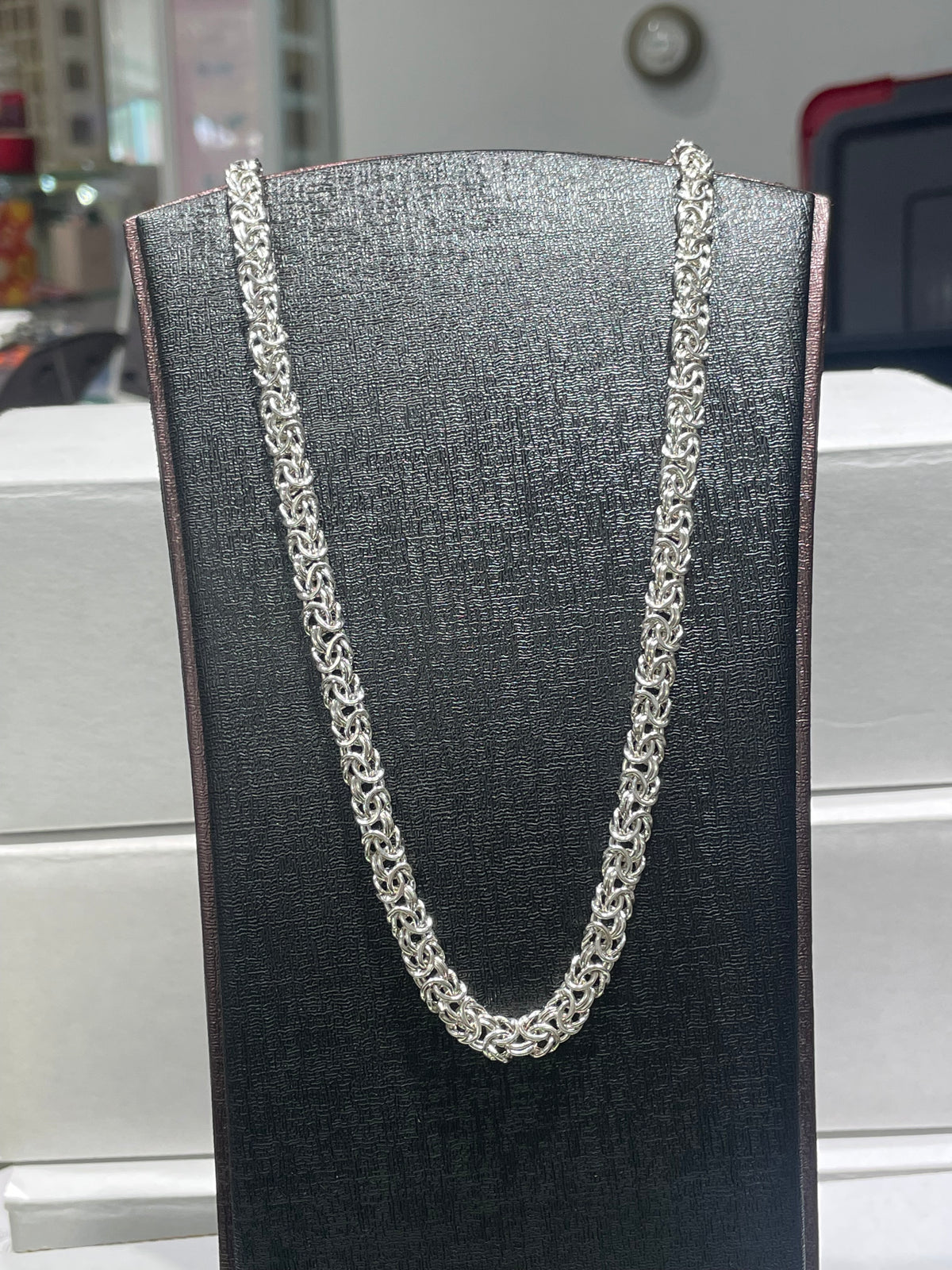 925 Sterling Silver Byzantine Link Necklace 18”