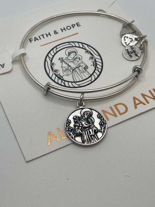 Alex and Ani Silver Color Saint Anthony Bracelet ~ New with tags