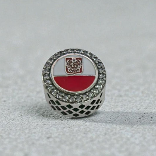 Pandora Poland Exclusive Round Signet Flag Polska Charm
