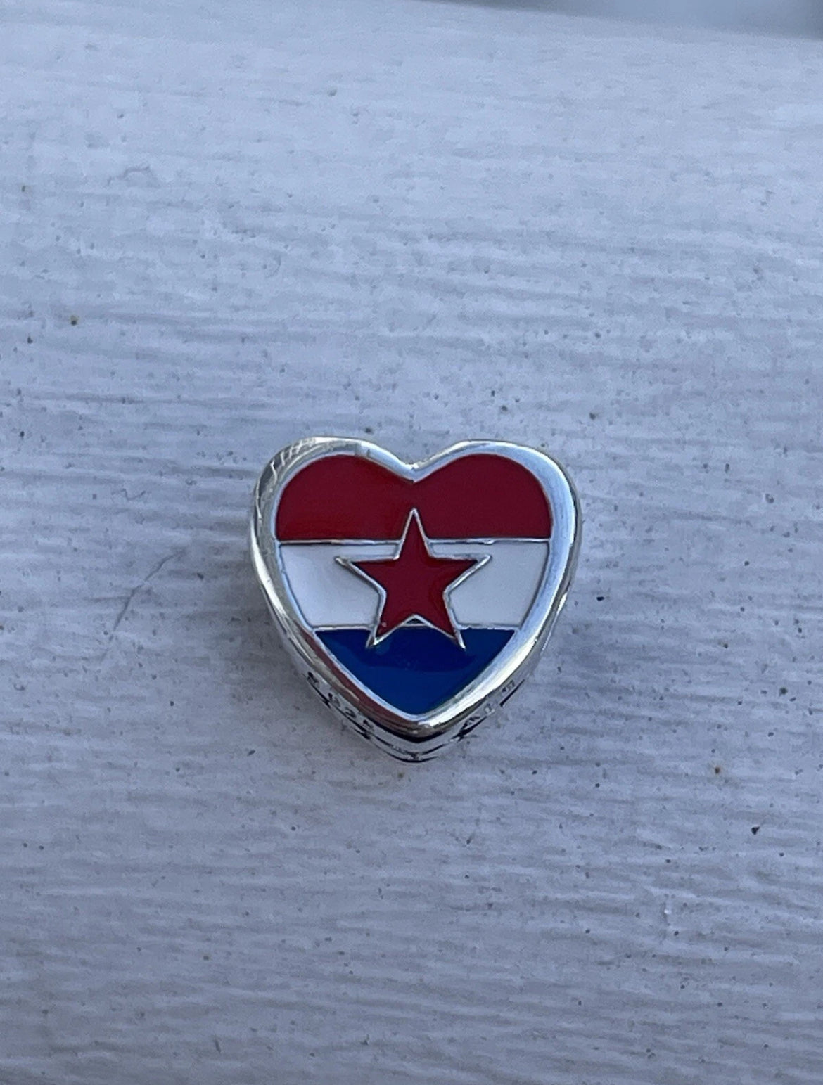 Pandora Croatia Country Exclusive Heart Flag Charm