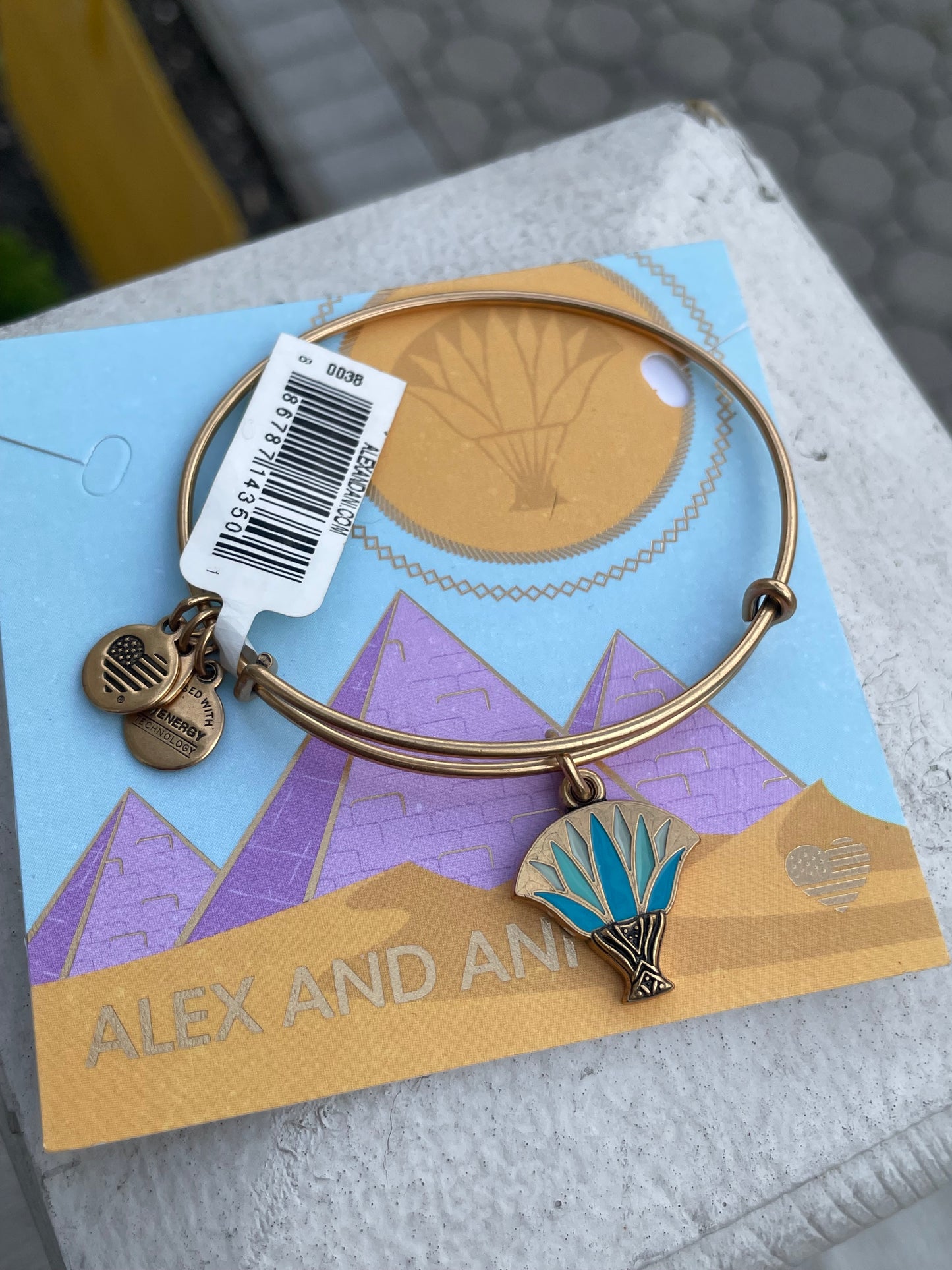Alex and Ani Blue Lotus Gold Color Bracelet