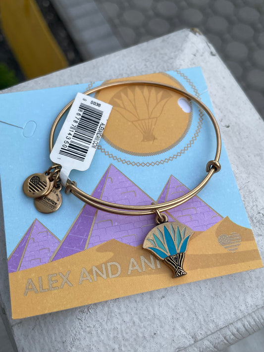 Alex and Ani Blue Lotus Gold Color Bracelet