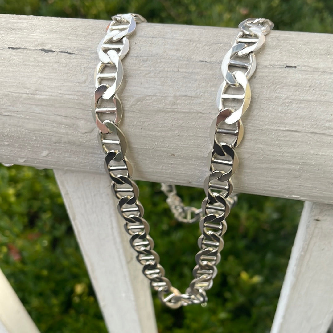 925 Sterling Silver 24” Solid Gucci Link Chain