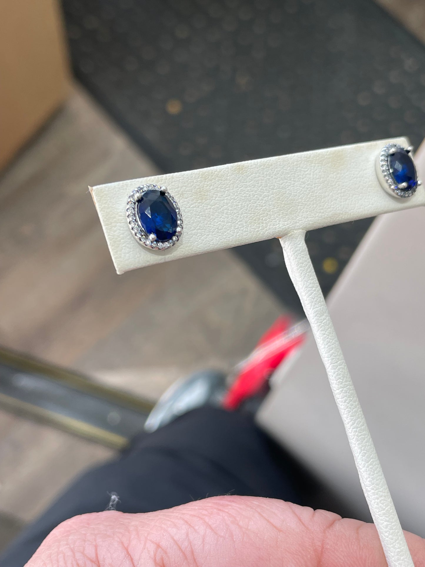 Pandora 290040C01 Sparkling Blue Crystal Statement Halo Cz Stud Earrings