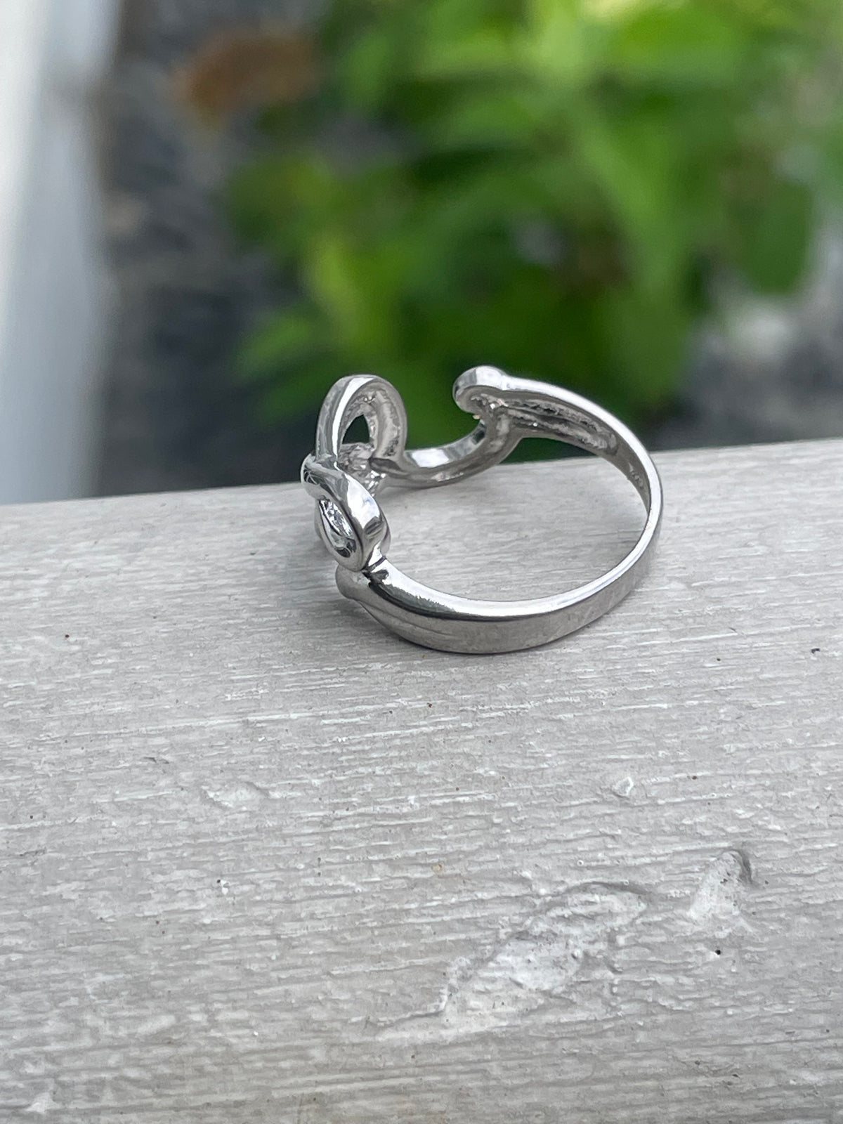 925 Sterling Silver Curved G-Clef Music Note Band Ring Size 7