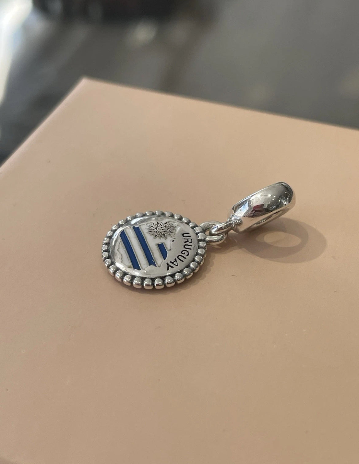 Pandora Uruguay Country Map Flag Exclusive Travel Dangle Charm