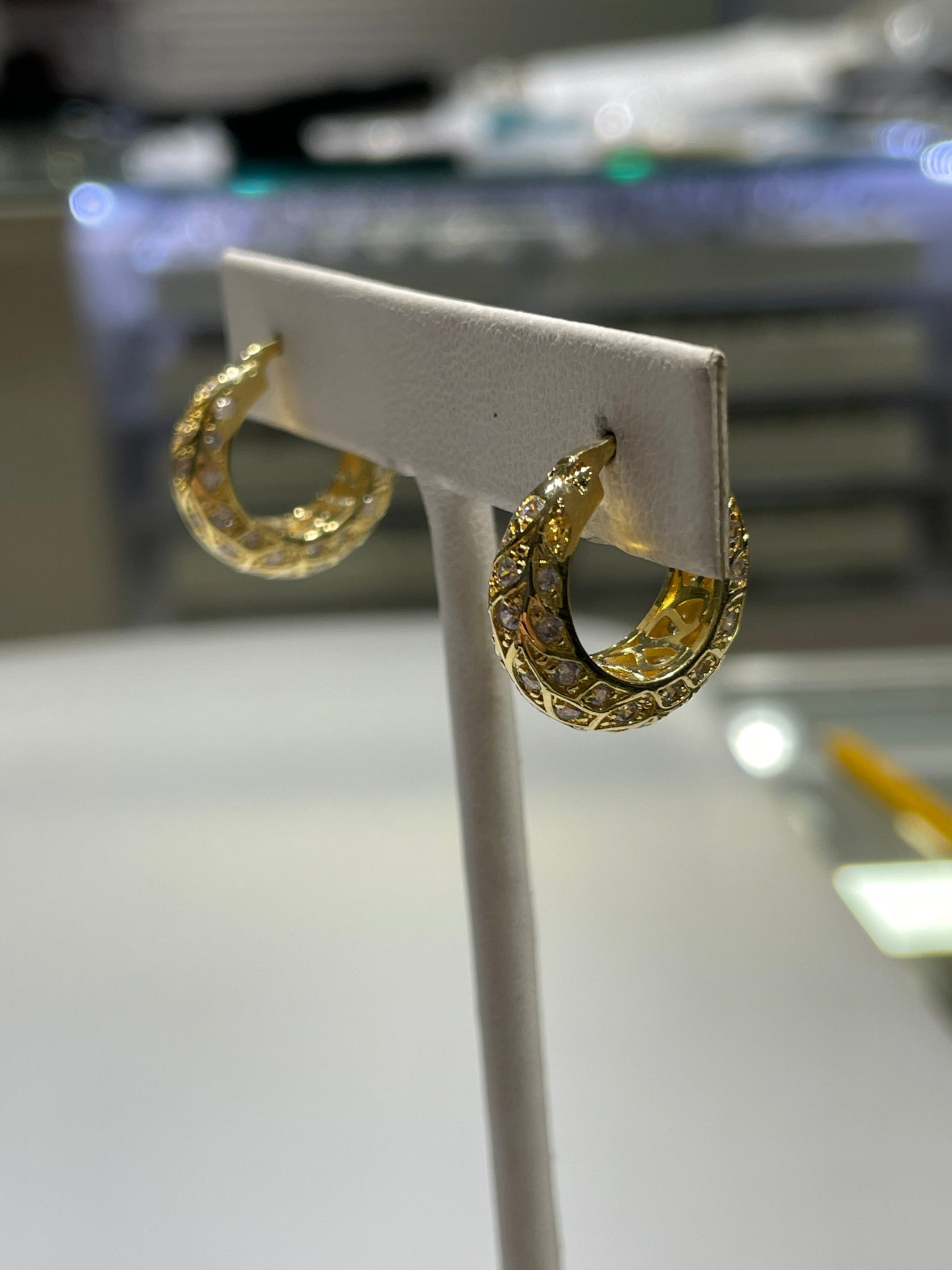 Pandora Shine Sparkling Pattern Hoop Earrings with Clear Zirconia 268318CZ