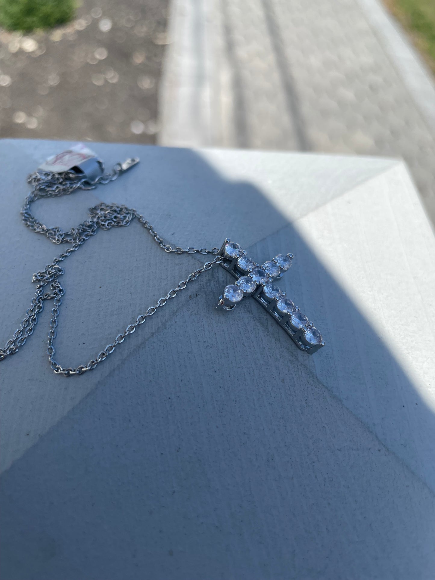 Stainless steel Cz Cross Necklace