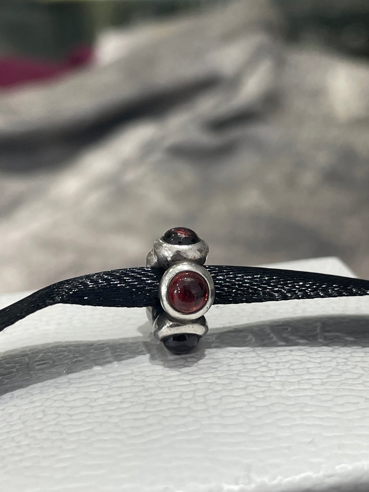 Retired Pandora Garnet Stone Spacer Charm 790538GR