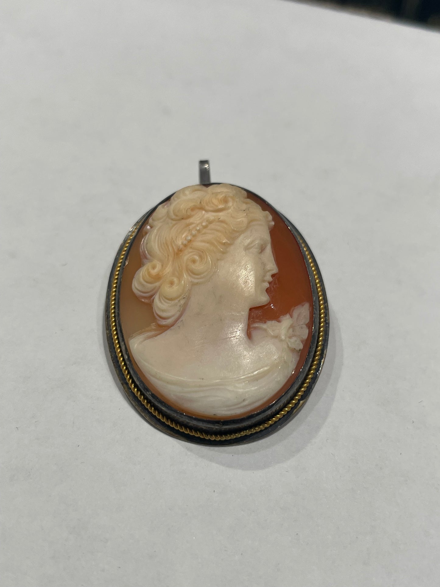 Vintage 925 Sterling Silver Handmade Cameo Dual Pendant/Pin circa 1930s