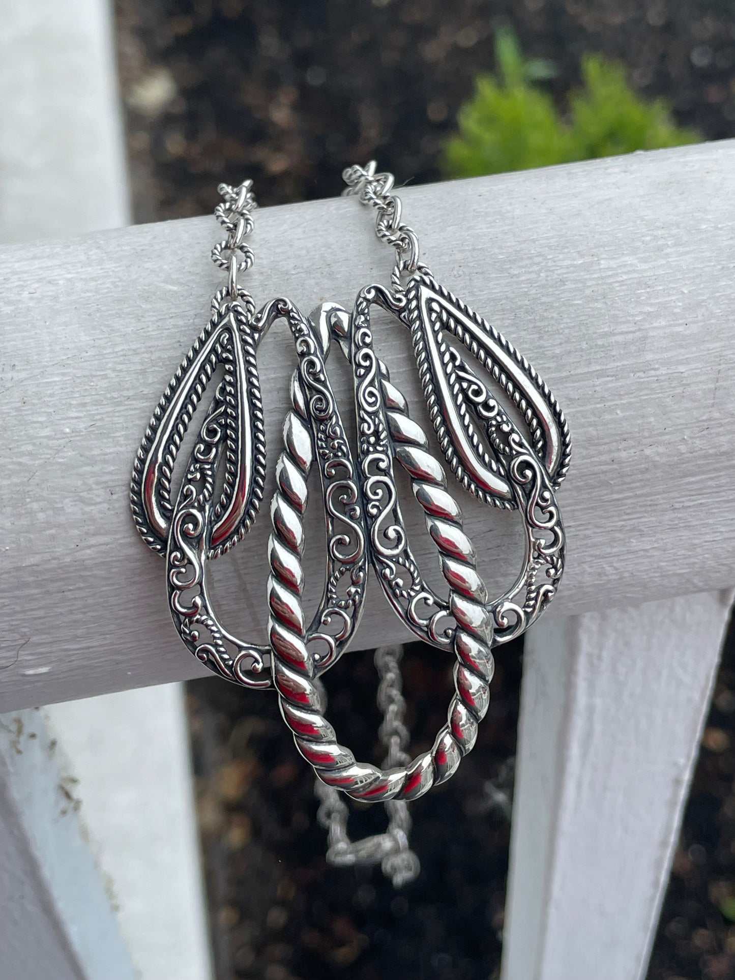 Designer Carolyn Pollack Relios Lasting Connections 925 Sterling Silver Statement Necklace 16”
