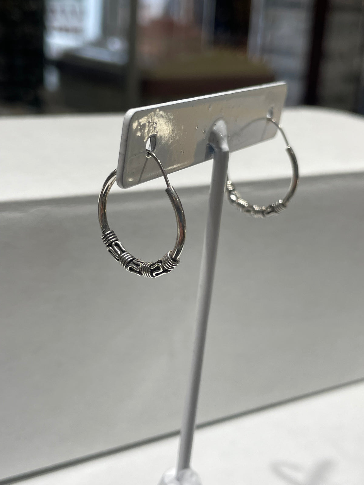 925 Sterling Silver Small Bali Endless Hoop Earrings