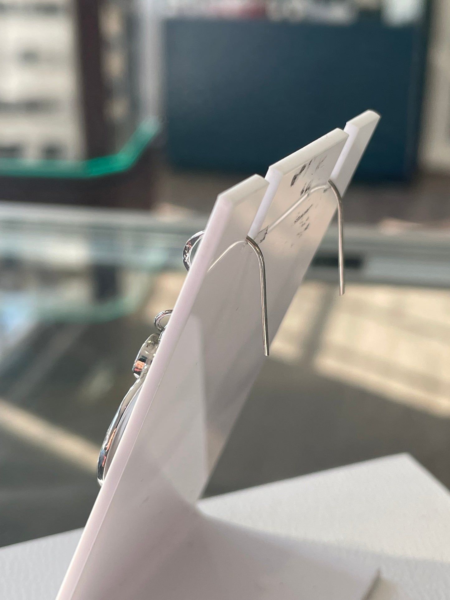 925 Sterling Silver Blue Topaz Bali Style Dangle Earrings