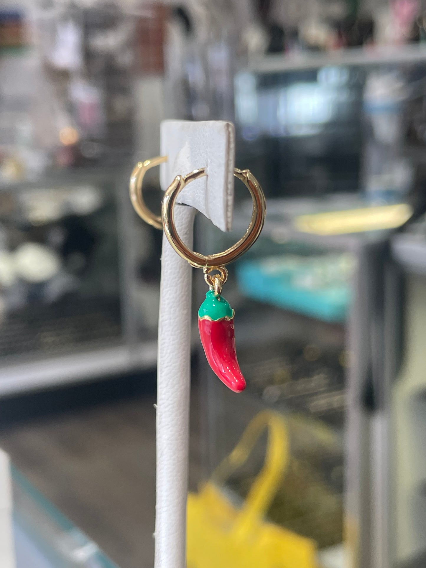 Stainless Steel Vermeil Hot Chili Pepper Dangle Earrings