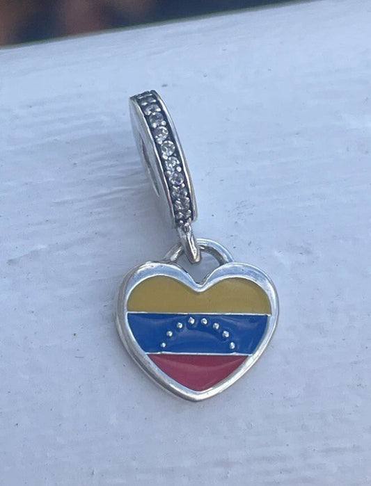 Pandora Venezuela Exclusive Country Heart Flag Pride Destination Travel Dangle Charm