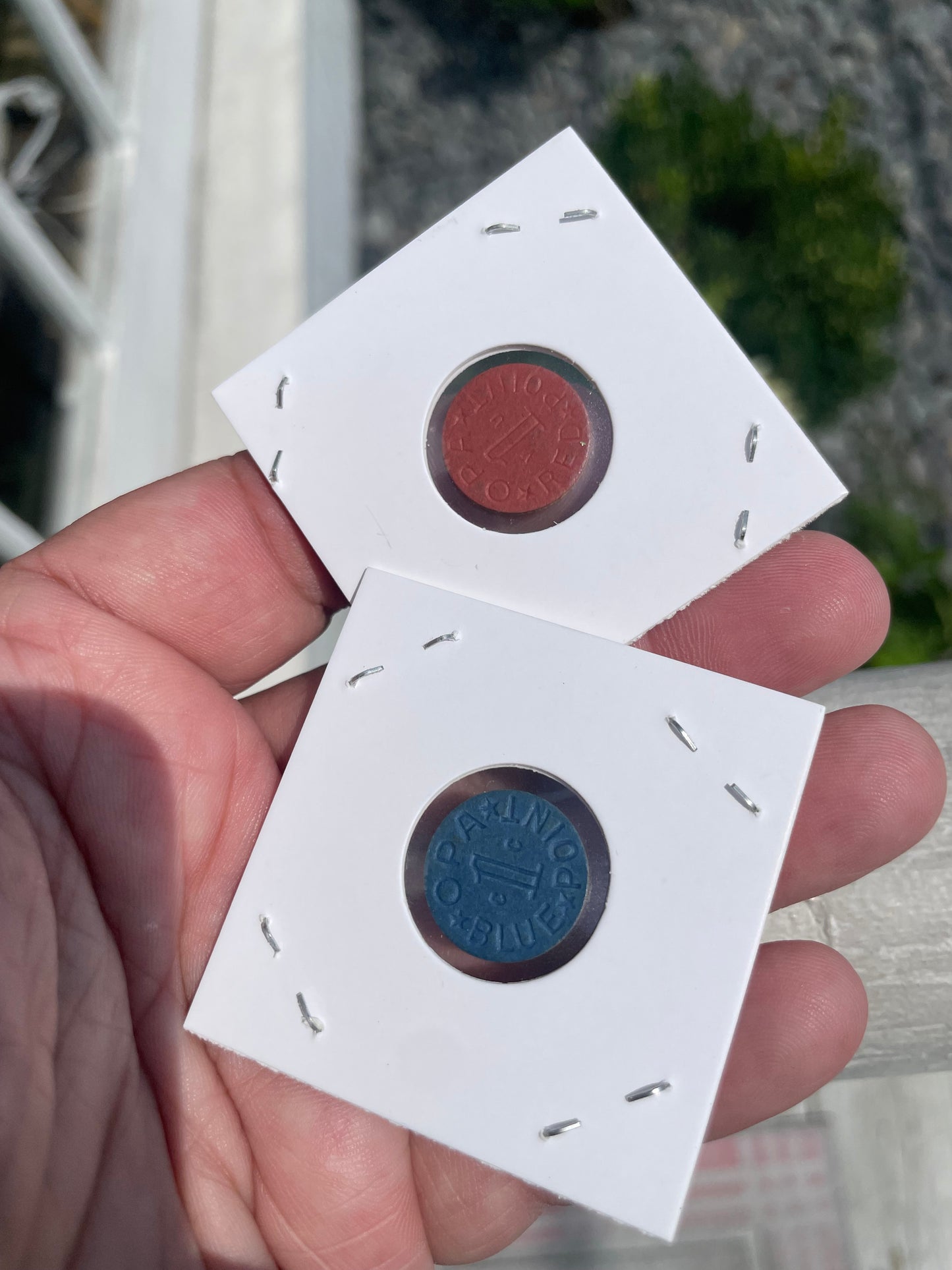 Genuine WWII blue point red point ration tokens
