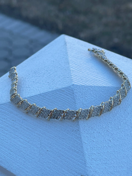 14k Gold 2.50ct Natural Diamond Tennis Bracelet 7”