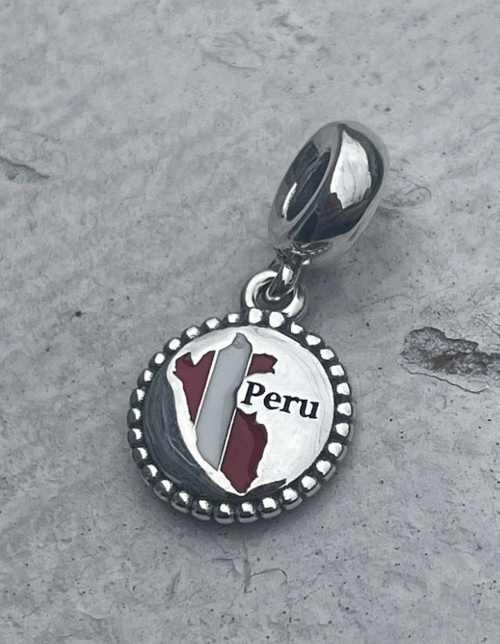 Pandora Peru Country Exclusive Map Flag Travel Dangle Charm