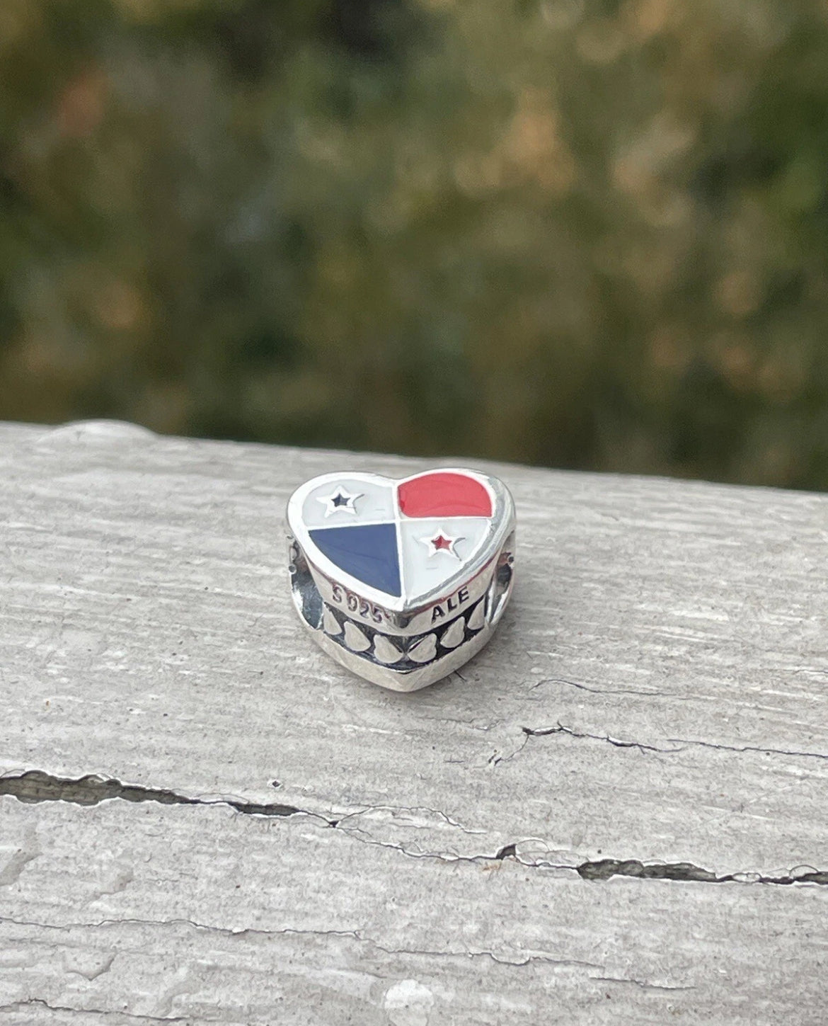 Pandora Panama Heart Flag Country Exclusive Travel Charm