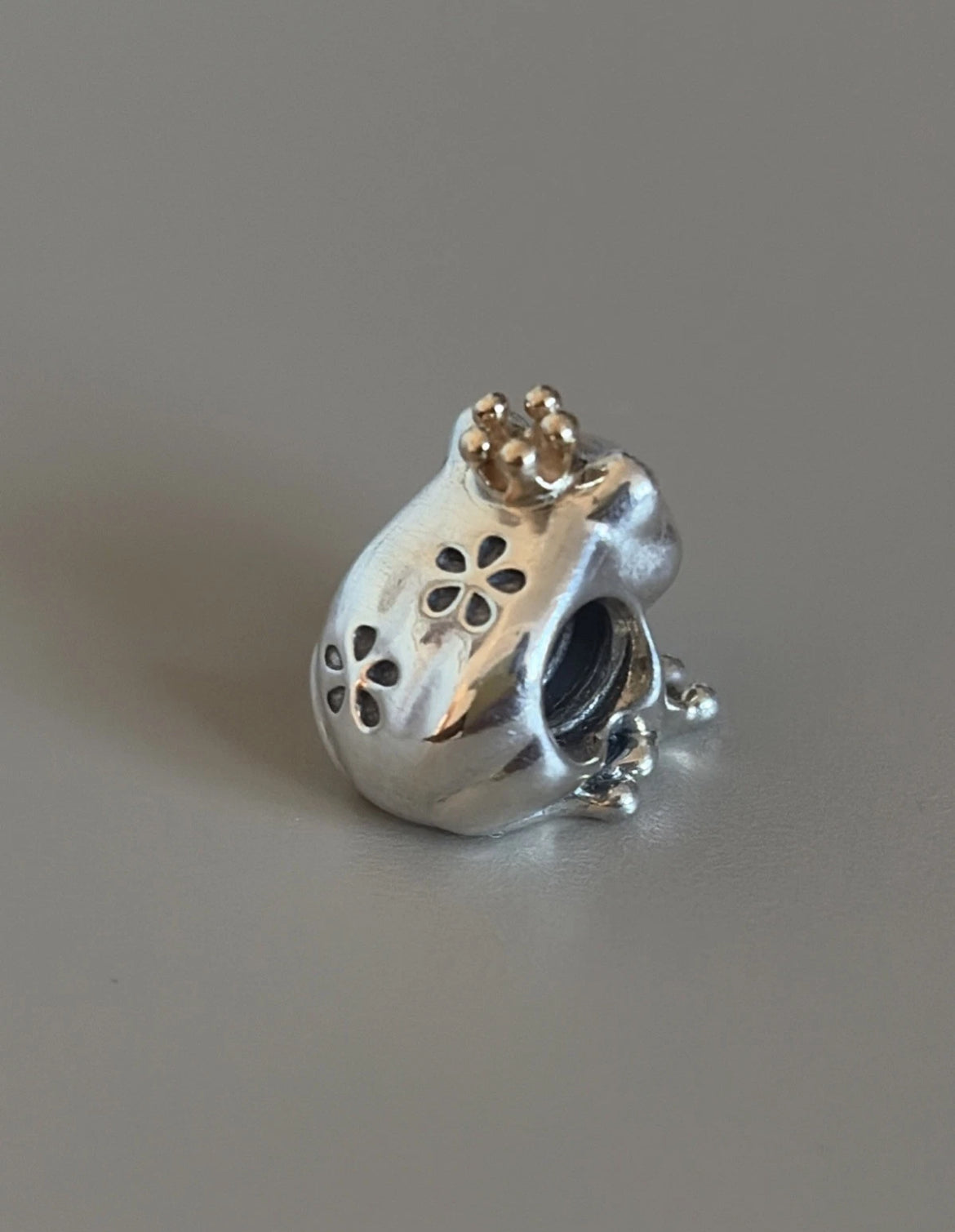 Retired Pandora Frog Prince Charm w/ 14k Gold Crown 791118