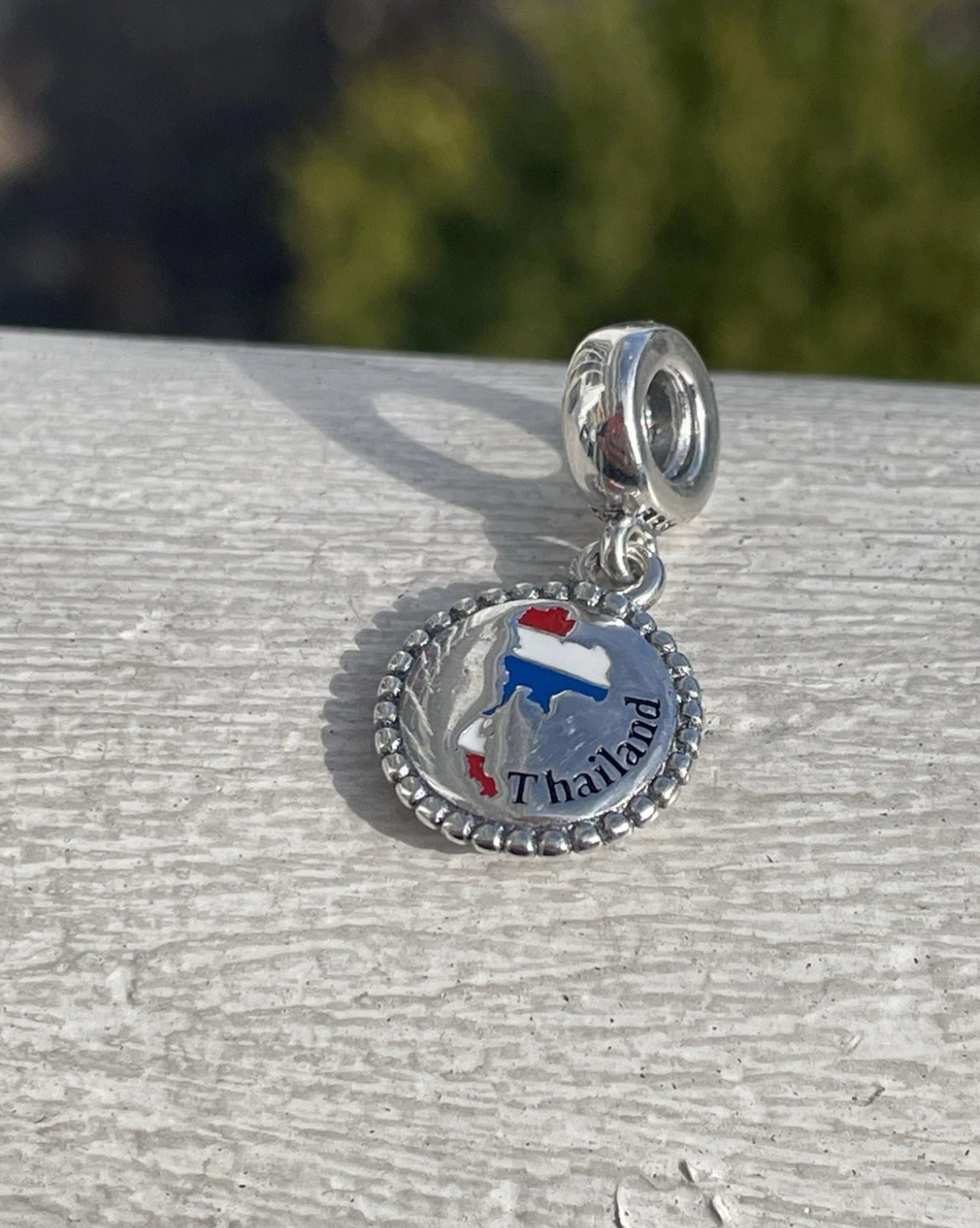 Pandora Thailand Country Exclusive Map Flag Travel Dangle Charm