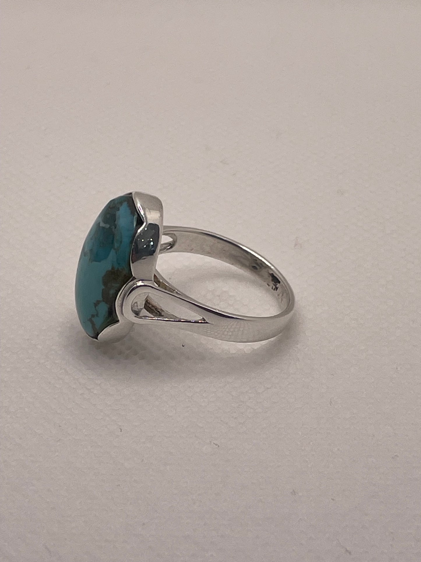 Designer NK 925 Sterling Silver Oval Natural Turquoise Ring