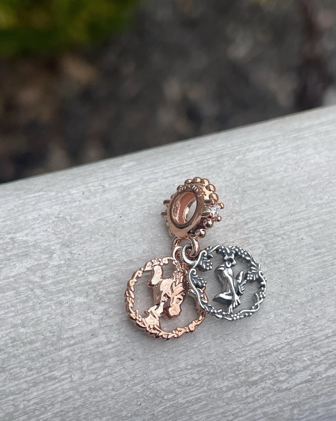 Pandora Disney Princess and the Frog Tiana Portrait Rose Gold Dangle Charm