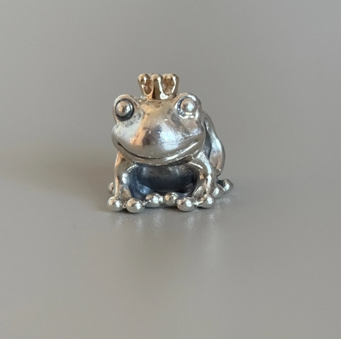 Retired Pandora Frog Prince Charm w/ 14k Gold Crown 791118