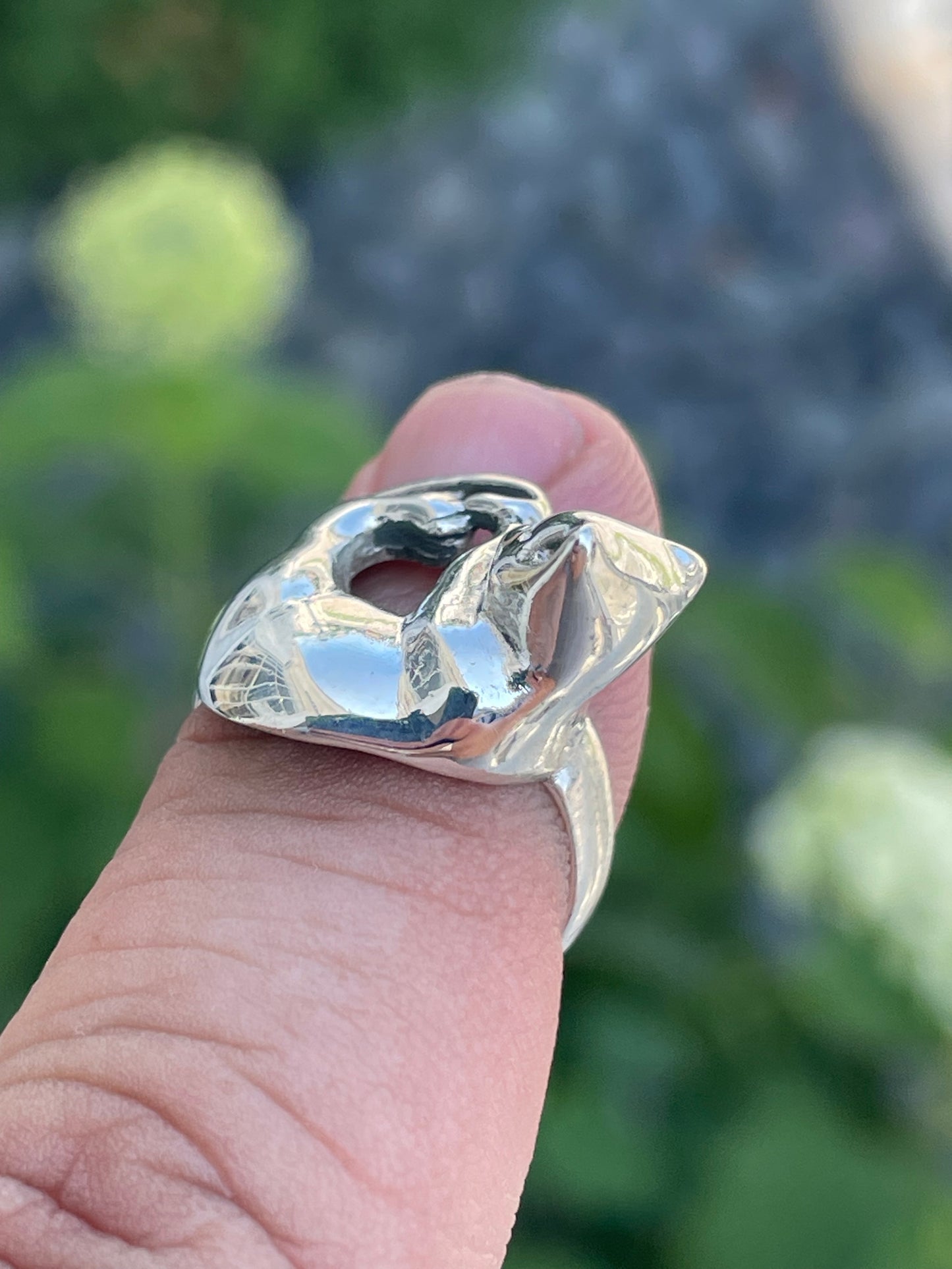 925 Sterling Silver Playful Cat Ring Size 6