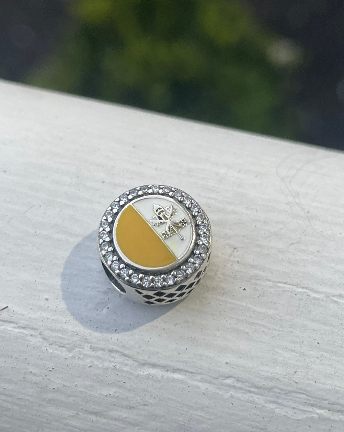 Pandora Vatican Exclusive Flag Round Signet Travel Charm