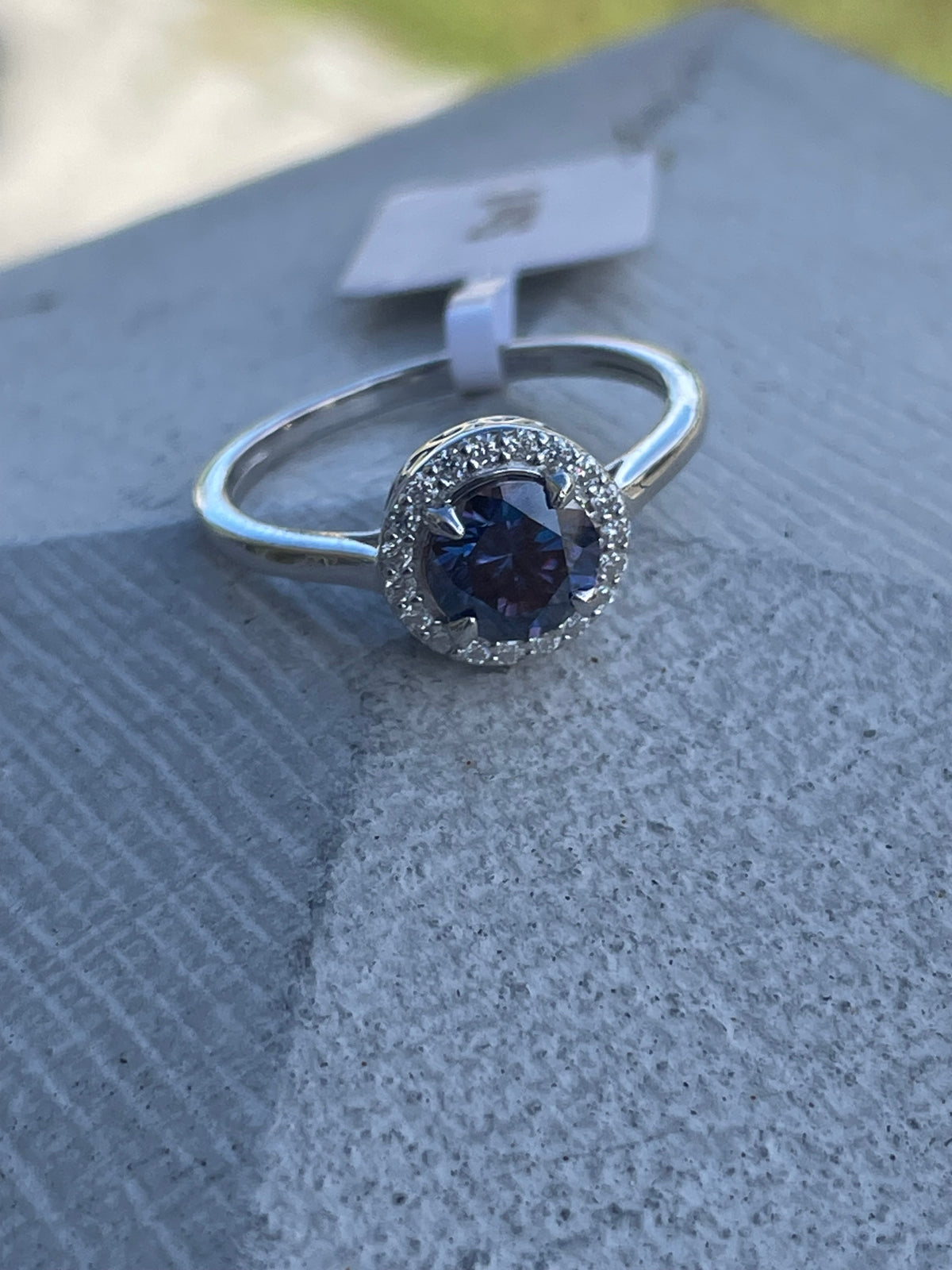 925 Sterling Silver Purple Moissanite Statement Ring