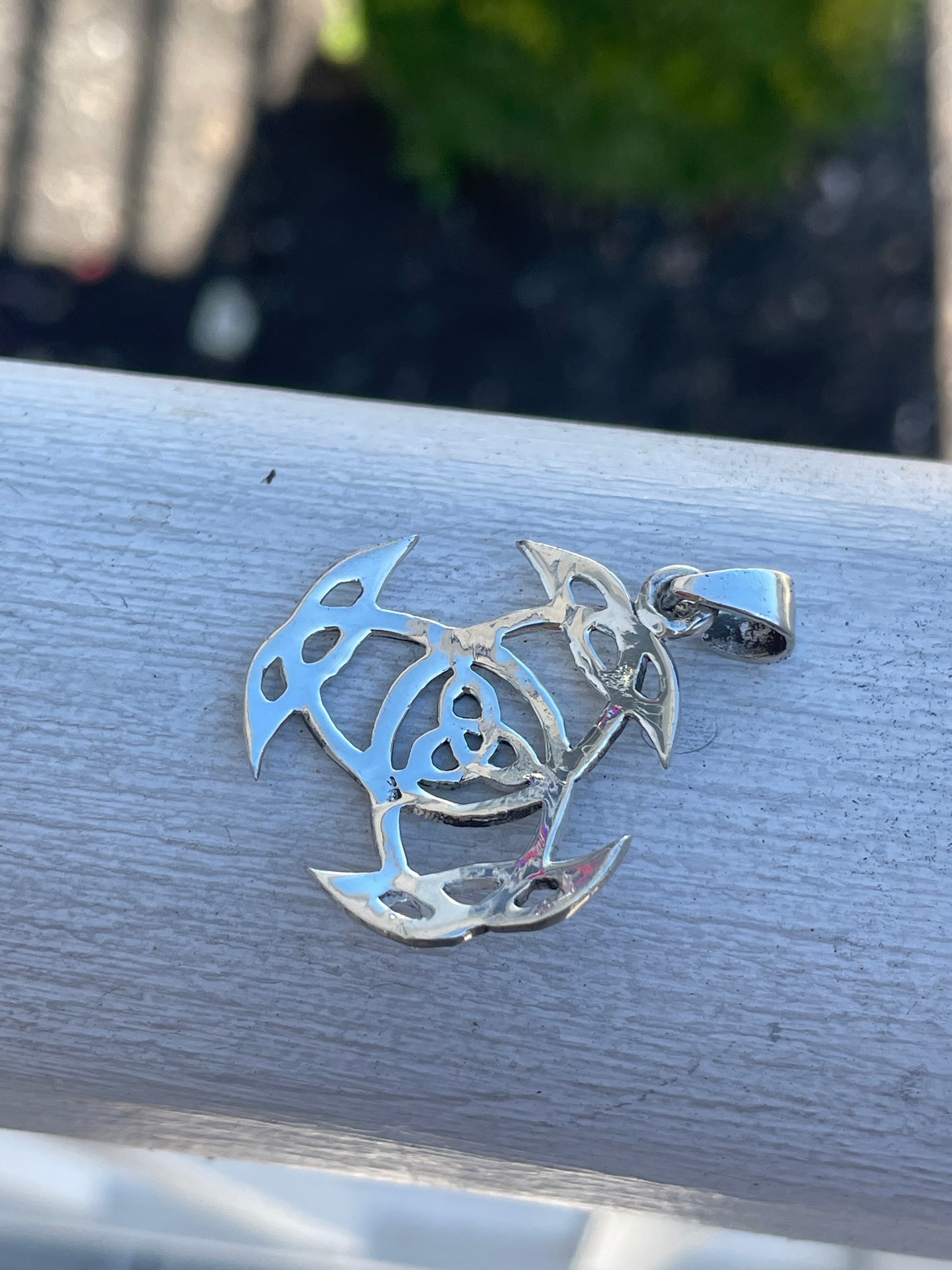 925 Sterling Silver Cosmic Celtic Triquetra Knot Pendant