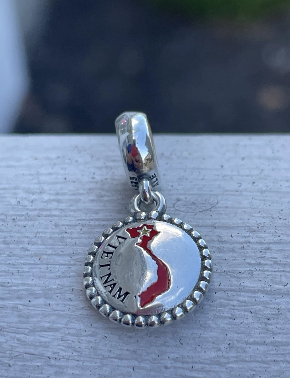 Pandora Vietnam Country Map Flag Exclusive Travel Dangle Charm