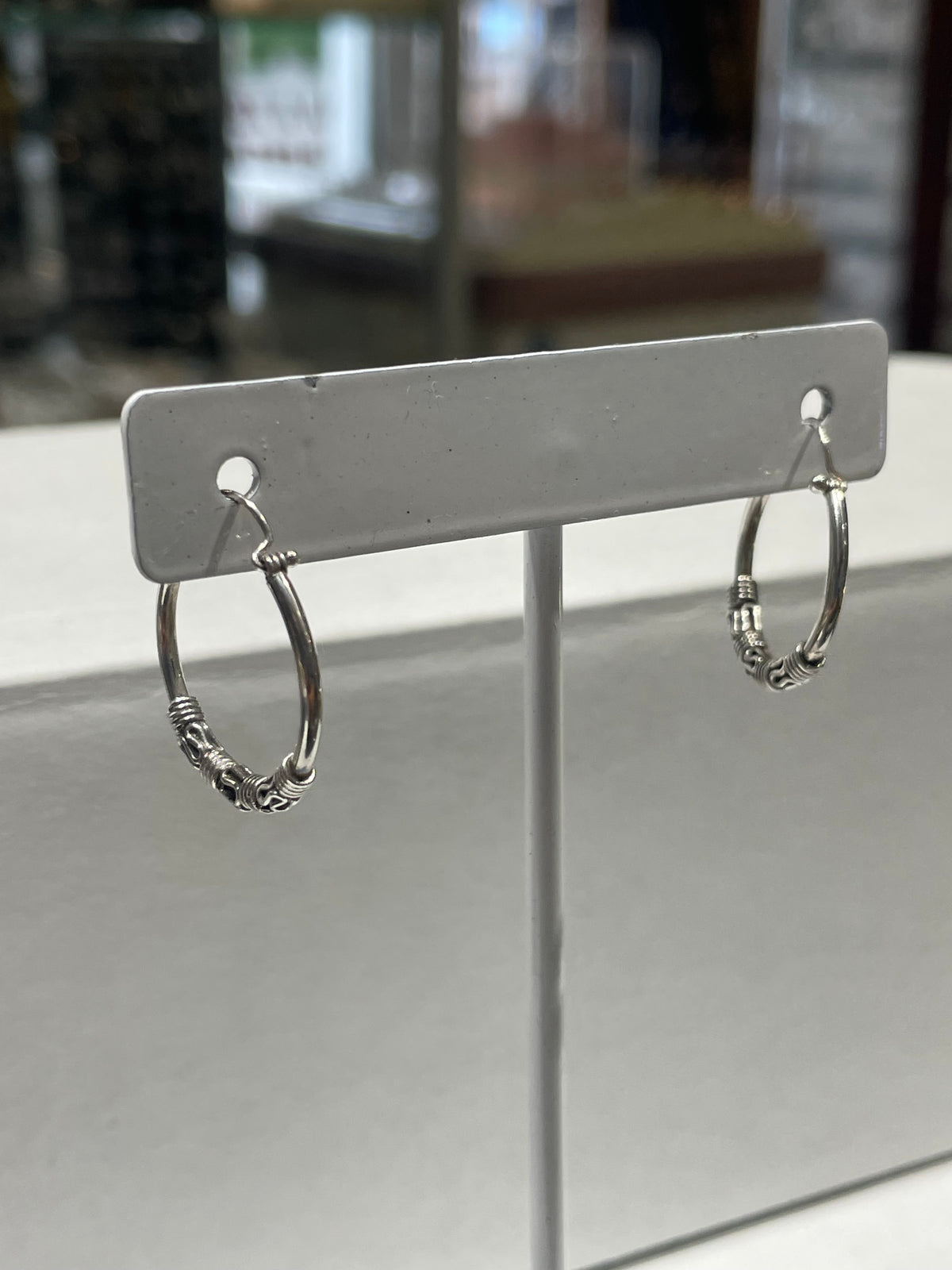 925 Sterling Silver Small Bali Endless Hoop Earrings