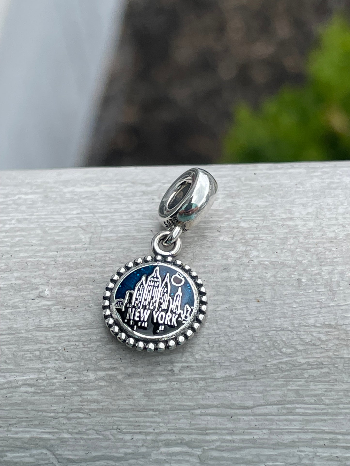 PANDORA New York City NYC Sparkling Night Dangle Moments Charm