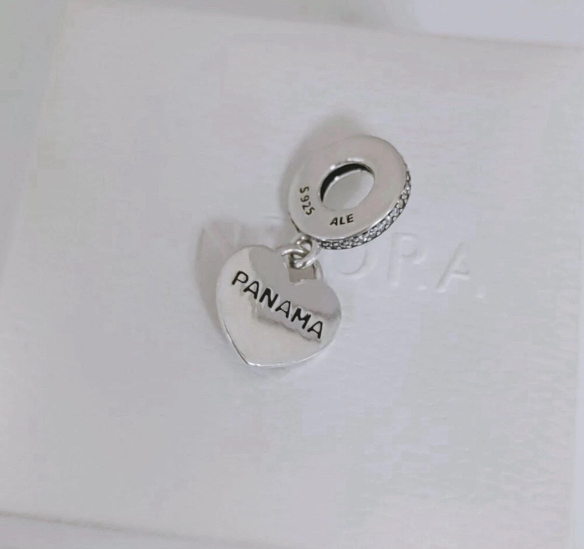 Pandora Panama Heart Flag Country Exclusive Travel Dangle Charm