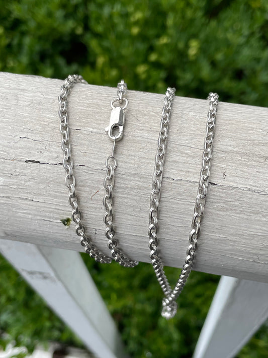 925 Sterling Silver Solid 30” Chain Link Necklace
