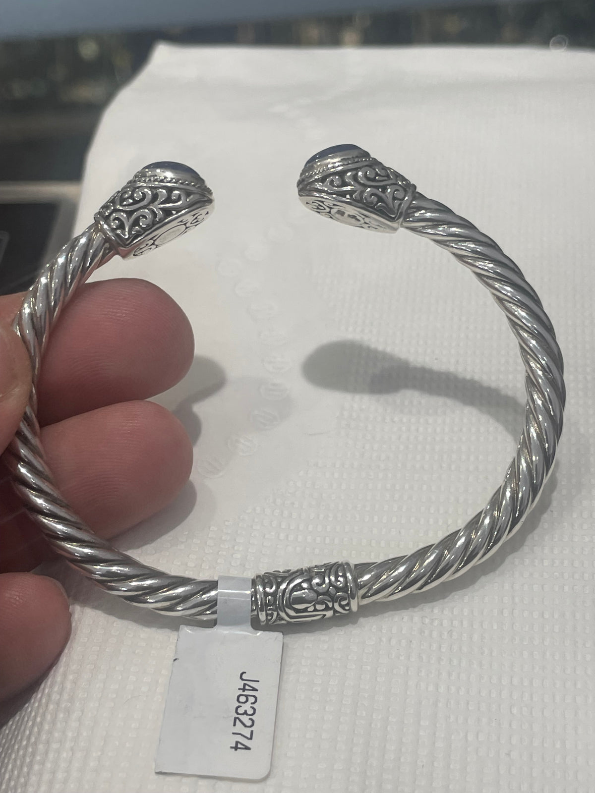 Sarda Designer Janyl Adair 925 Sterling Silver Tanzanite Cable Bracelet