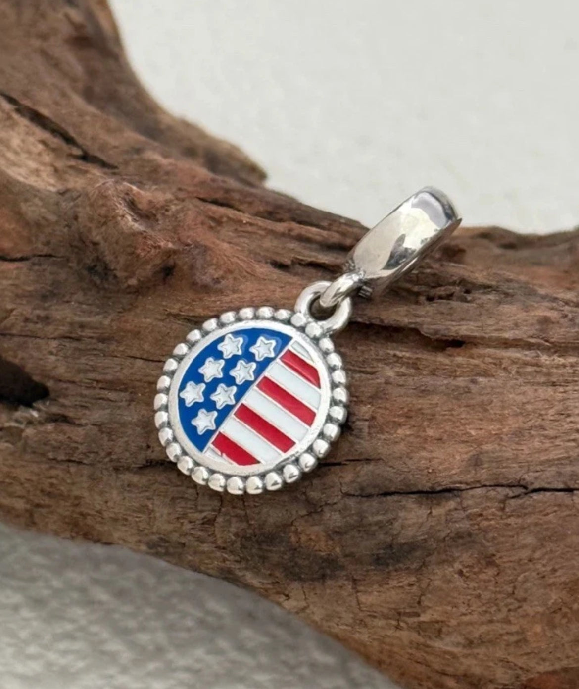 Retired Pandora United States USA Flag Country Dangle Charm