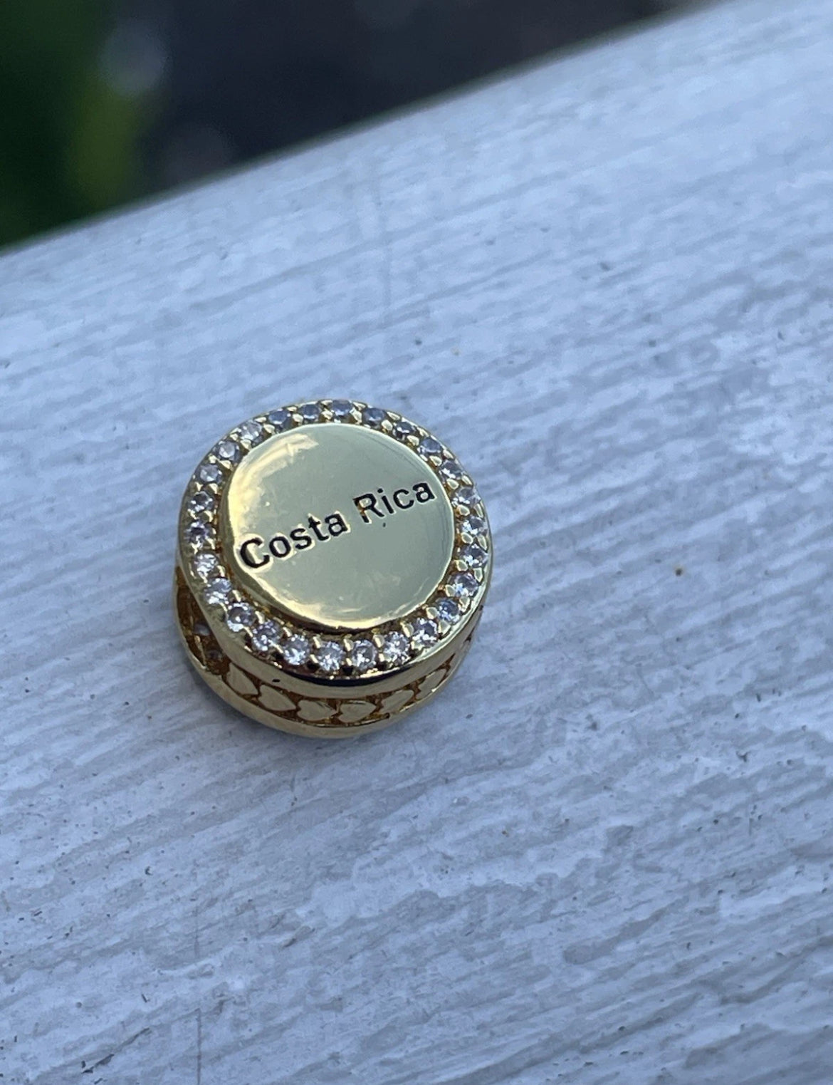 Pandora Costa Rica Country Flag Exclusive Gold Shine Travel Signet Charm