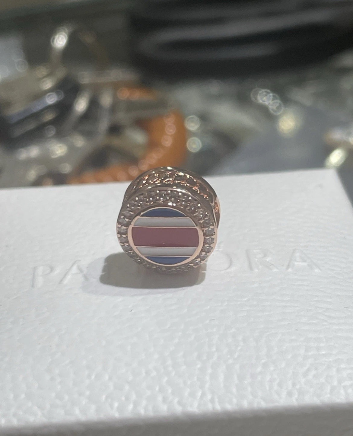 Pandora Costa Rica Country Flag Exclusive Rose Gold Travel Signet Charm