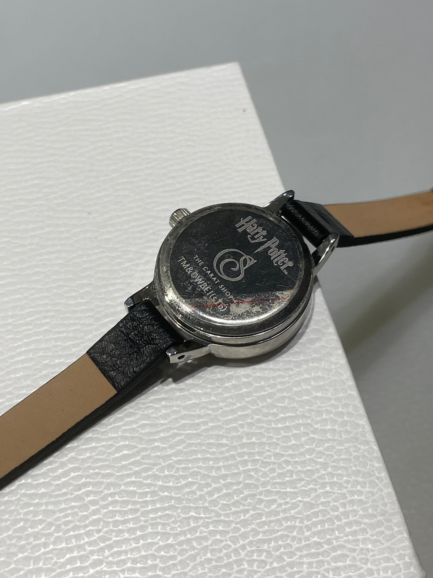 Ladies Harry Potter Deathly Hallows Black Leather Wristwatch