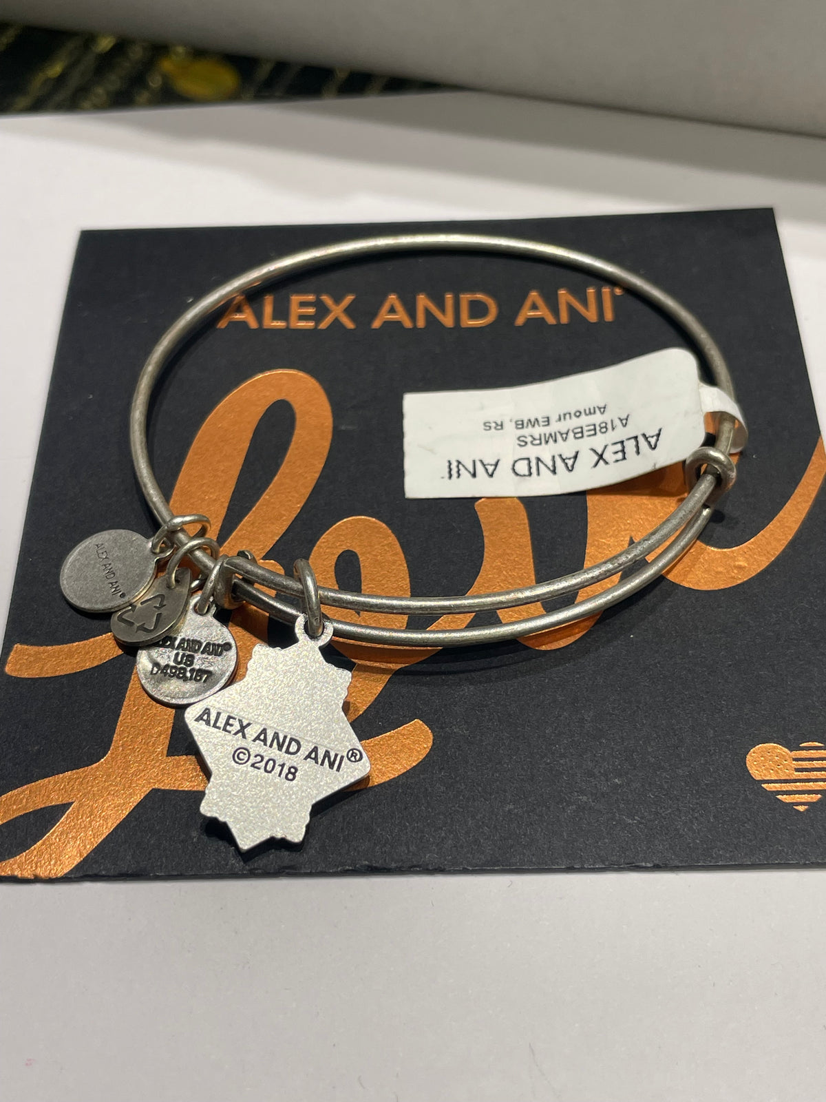 Alex and Ani Silver Tone Amour Love Bracelet - New with Tags and Gift Box