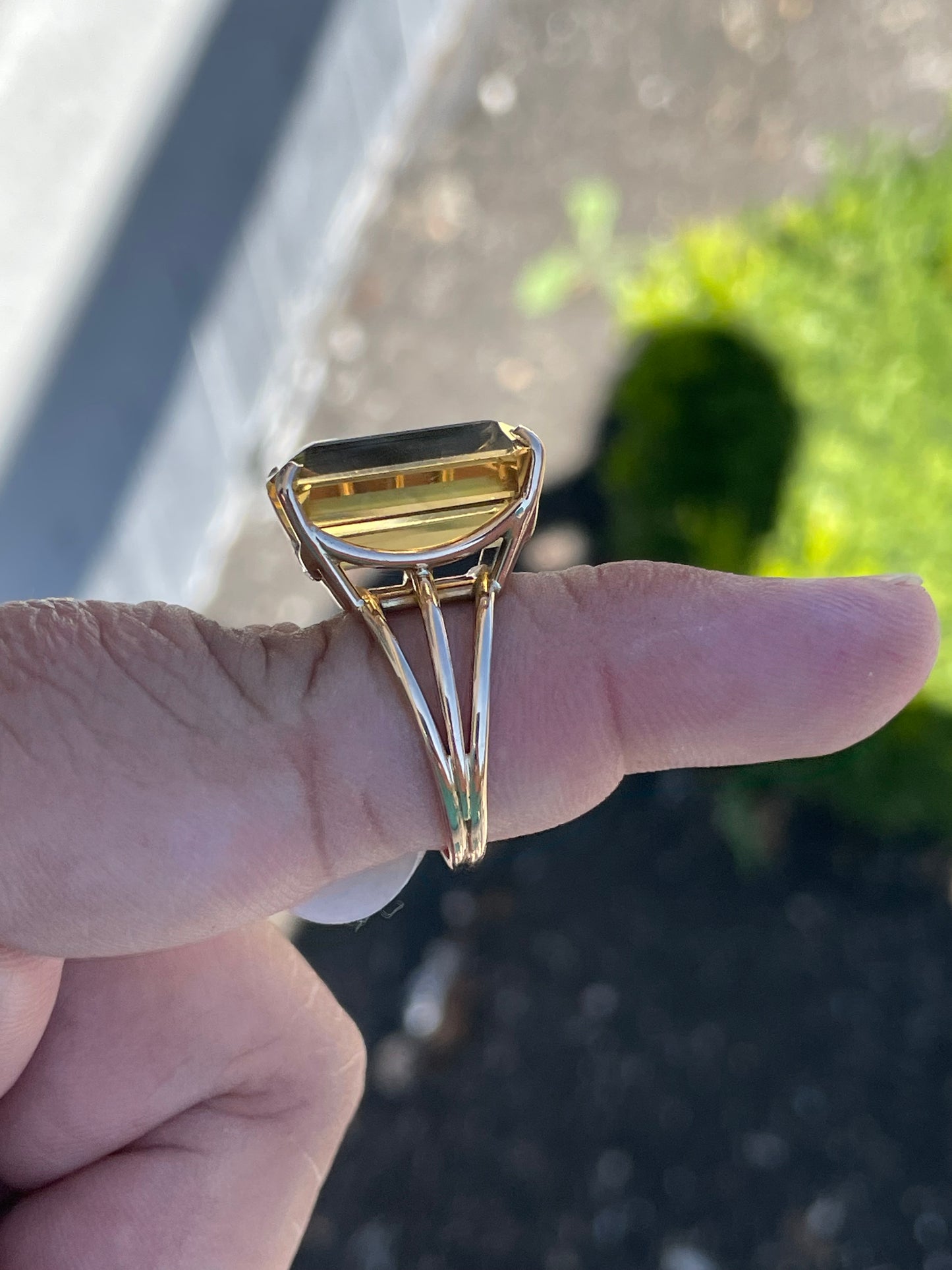 14k Gold Natural 25.0ct Citrine Cocktail Ring